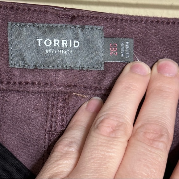 NEW Torrid Perfect Skinny Faux Leather High Rise Pants Maroon Size 26S - Picture 11 of 13